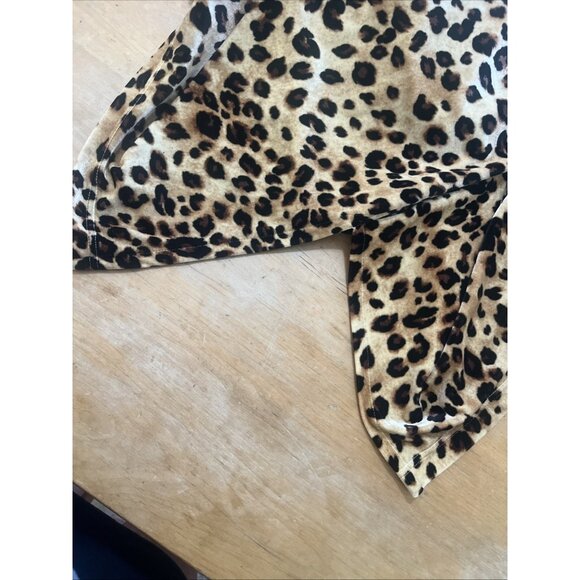 Charter Club Intimates Full Length Robe Leopard Print Plush Velour Half Zip XL - Picture 7 of 8